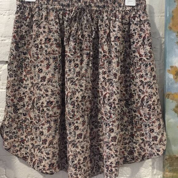 nwt Club Monaco Lyndon Silk Skirt size US 6 Russet Brown Rouge Print - Picture 7 of 7